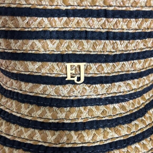 Eric Javits Squishee Womens Bucket Hat Beige Black Stripe UPF 50+ Beach Bohemian - Picture 13 of 13